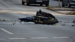A damaged motorcycle