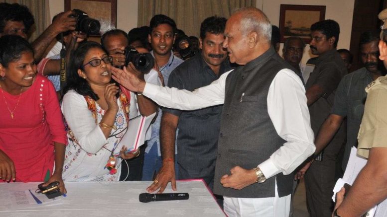 Banwarilal Purohit, TN Governor Breaks Decorum By Patting Woman Journalist On Cheek