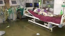 Patna's-Nalanda-Hospital-Flooded-With-Rainwater,-Fish-Swim-inside-ICU