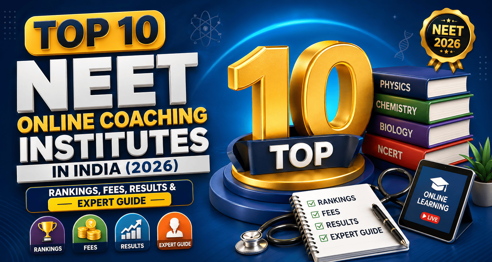 Top 10 NEET Online Coaching Institutes in India (2026): Rankings, Fees, Results & Expert Guide